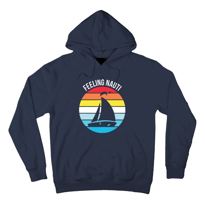 Funny Sailing Gift For Sailors 'Feeling Nauti' Boat Sunset Hoodie