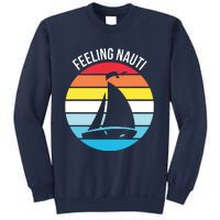 Funny Sailing Gift For Sailors 'Feeling Nauti' Boat Sunset Sweatshirt