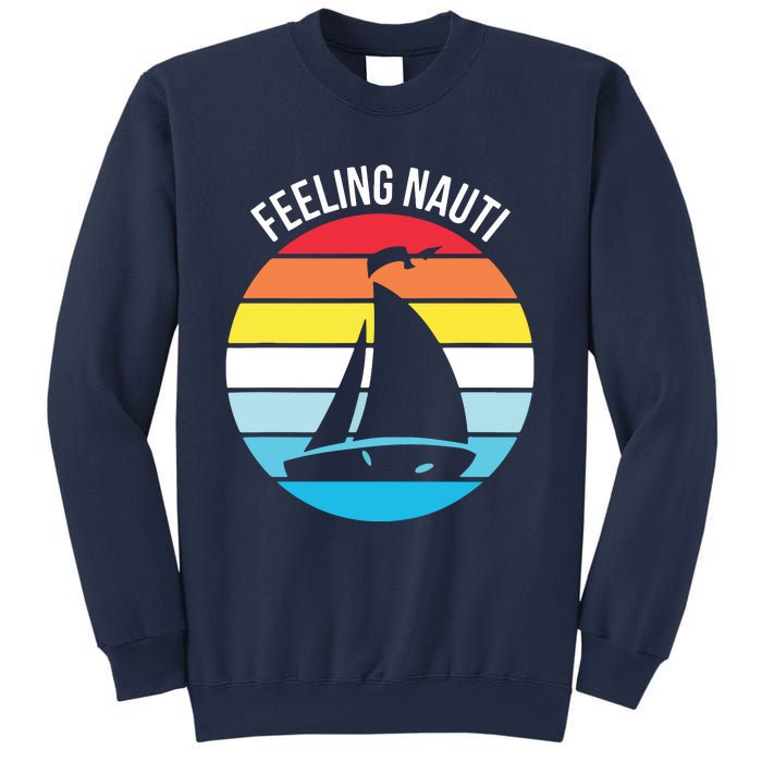 Funny Sailing Gift For Sailors 'Feeling Nauti' Boat Sunset Sweatshirt