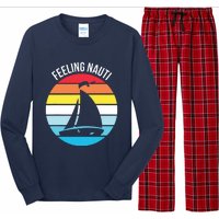 Funny Sailing Gift For Sailors 'Feeling Nauti' Boat Sunset Long Sleeve Pajama Set