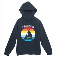 Funny Sailing Gift For Sailors 'Feeling Nauti' Boat Sunset Urban Pullover Hoodie