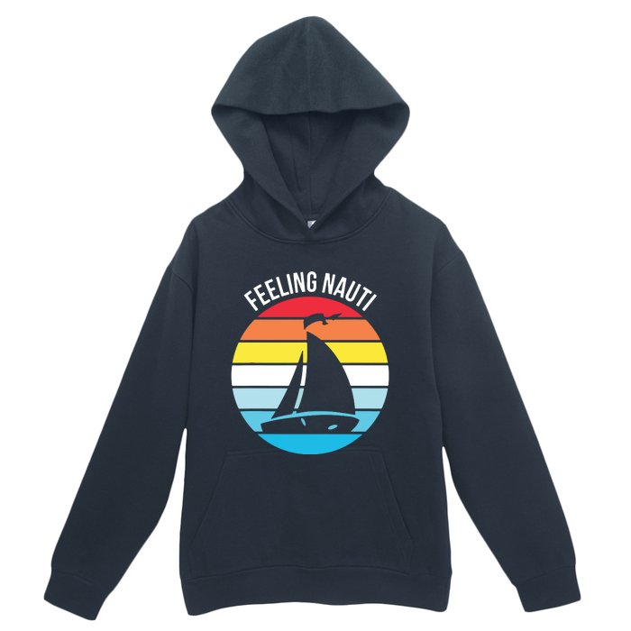 Funny Sailing Gift For Sailors 'Feeling Nauti' Boat Sunset Urban Pullover Hoodie