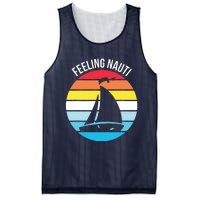 Funny Sailing Gift For Sailors 'Feeling Nauti' Boat Sunset Mesh Reversible Basketball Jersey Tank