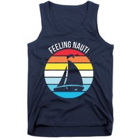 Funny Sailing Gift For Sailors 'Feeling Nauti' Boat Sunset Tank Top