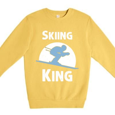 Funny Skiing Gift Grandpa Skier Ski Winter Fun Sport Gift Premium Crewneck Sweatshirt