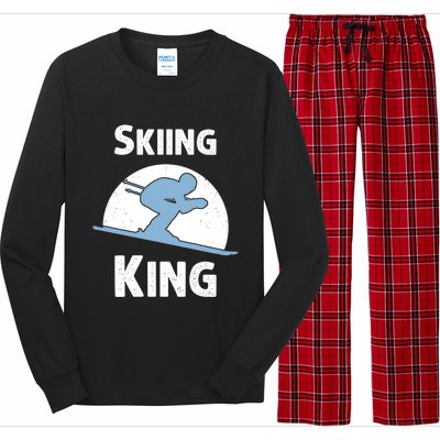 Funny Skiing Gift Grandpa Skier Ski Winter Fun Sport Gift Long Sleeve Pajama Set