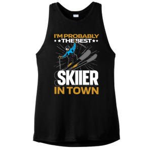 Funny Skier Gift Ski Winter Sports Skiing Gift Ladies PosiCharge Tri-Blend Wicking Tank