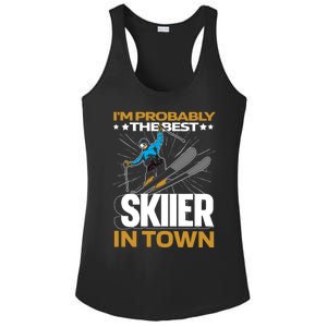 Funny Skier Gift Ski Winter Sports Skiing Gift Ladies PosiCharge Competitor Racerback Tank