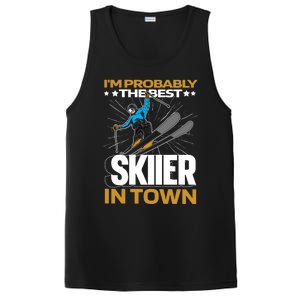 Funny Skier Gift Ski Winter Sports Skiing Gift PosiCharge Competitor Tank