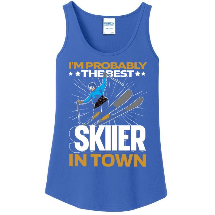 Funny Skier Gift Ski Winter Sports Skiing Gift Ladies Essential Tank