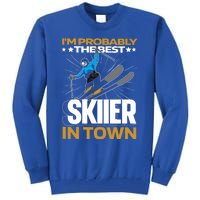 Funny Skier Gift Ski Winter Sports Skiing Gift Tall Sweatshirt