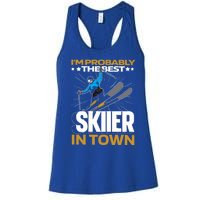 Funny Skier Gift Ski Winter Sports Skiing Gift Women's Racerback Tank