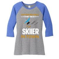 Funny Skier Gift Ski Winter Sports Skiing Gift Women's Tri-Blend 3/4-Sleeve Raglan Shirt