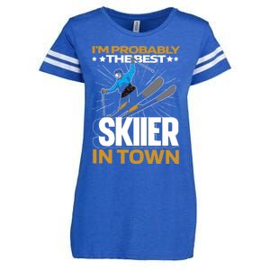 Funny Skier Gift Ski Winter Sports Skiing Gift Enza Ladies Jersey Football T-Shirt