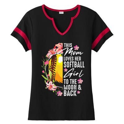 Funny Softball Gift Mom Pitcher Catcher Lovers Ladies Halftime Notch Neck Tee