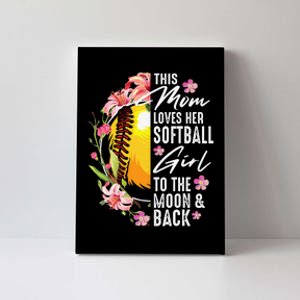 Funny Softball Gift Mom Pitcher Catcher Lovers Canvas