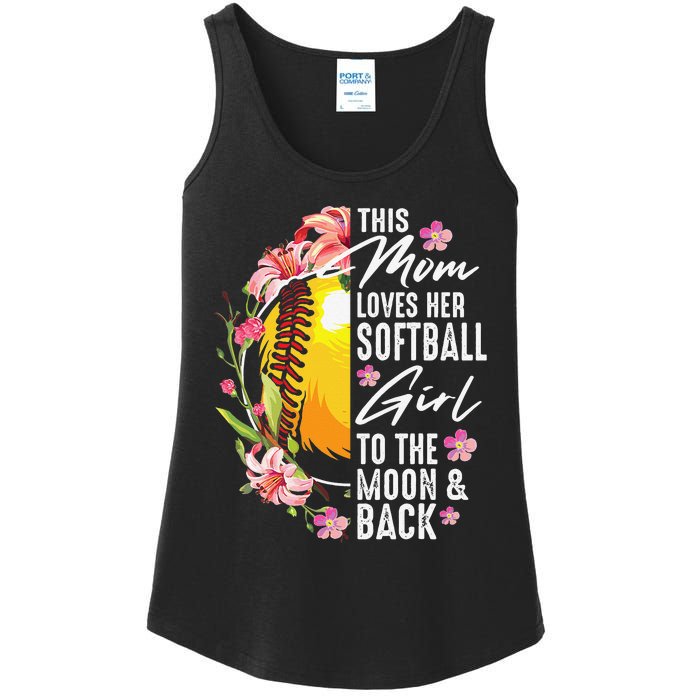 Funny Softball Gift Mom Pitcher Catcher Lovers Ladies Essential Tank