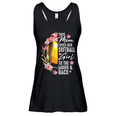 Funny Softball Gift Mom Pitcher Catcher Lovers Ladies Essential Flowy Tank