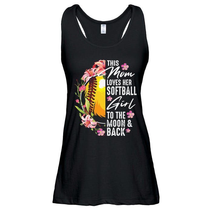 Funny Softball Gift Mom Pitcher Catcher Lovers Ladies Essential Flowy Tank