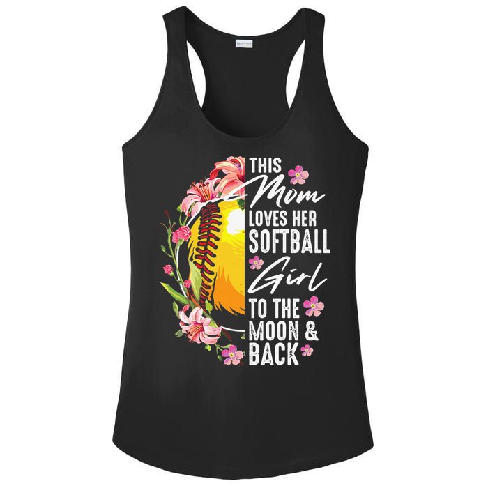 Funny Softball Gift Mom Pitcher Catcher Lovers Ladies PosiCharge Competitor Racerback Tank