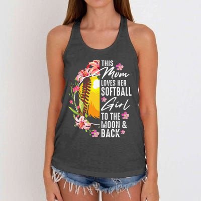 Funny Softball Gift Mom Pitcher Catcher Lovers Women's Knotted Racerback Tank