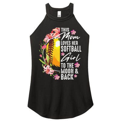 Funny Softball Gift Mom Pitcher Catcher Lovers Women's Perfect Tri Rocker Tank