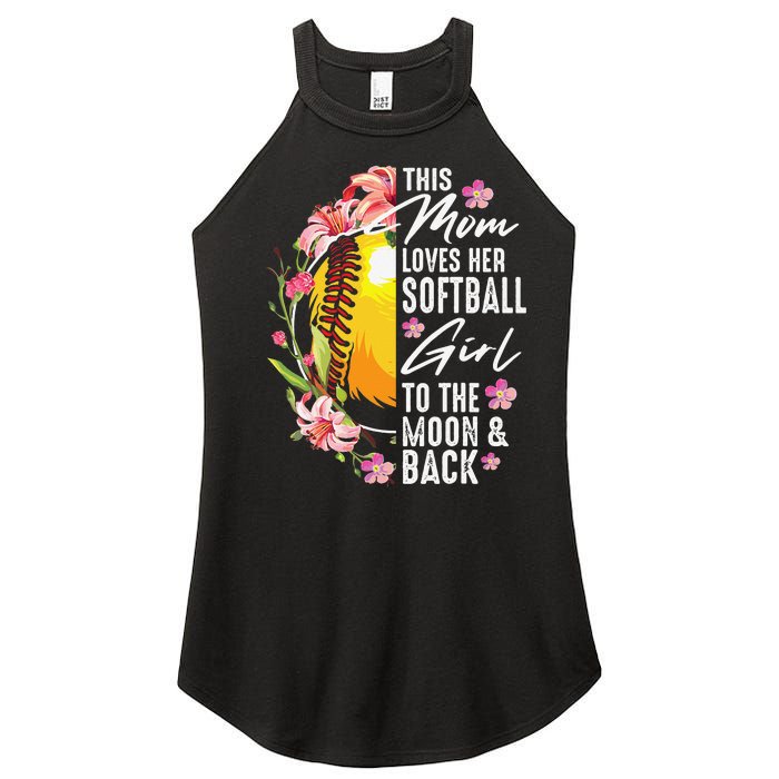 Funny Softball Gift Mom Pitcher Catcher Lovers Women's Perfect Tri Rocker Tank