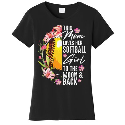 Funny Softball Gift Mom Pitcher Catcher Lovers Women's T-Shirt