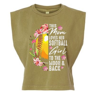 Funny Softball Gift Mom Pitcher Catcher Lovers Garment-Dyed Women's Muscle Tee