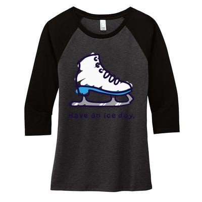 Figure Skating Gifts For Women Men Ice Skater Women's Tri-Blend 3/4-Sleeve Raglan Shirt