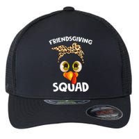 Friendsgiving Squad Gifts Happy Thanksgiving Turkey Leopard Flexfit Unipanel Trucker Cap