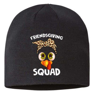 Friendsgiving Squad Gifts Happy Thanksgiving Turkey Leopard Sustainable Beanie