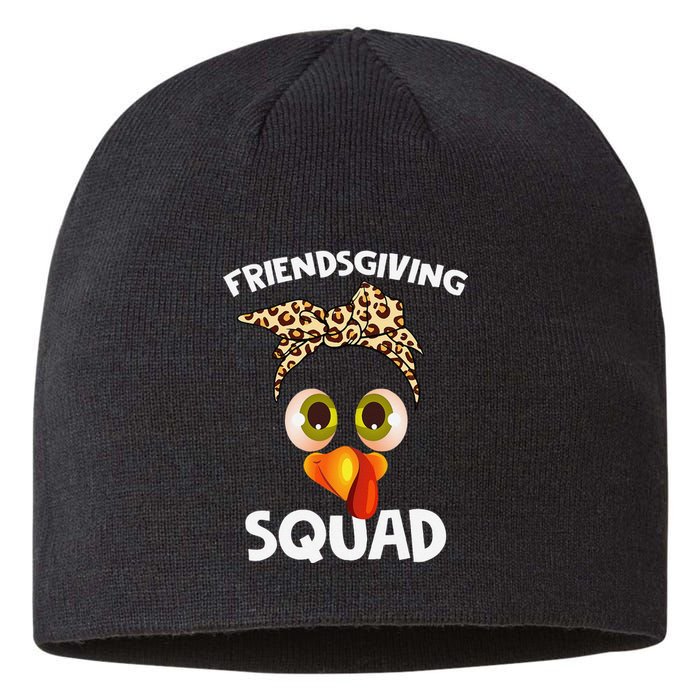 Friendsgiving Squad Gifts Happy Thanksgiving Turkey Leopard Sustainable Beanie