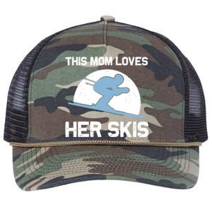 Funny Skiing Gift For Mom Mother Skier Ski Winter Fun Sport Meaningful Gift Retro Rope Trucker Hat Cap