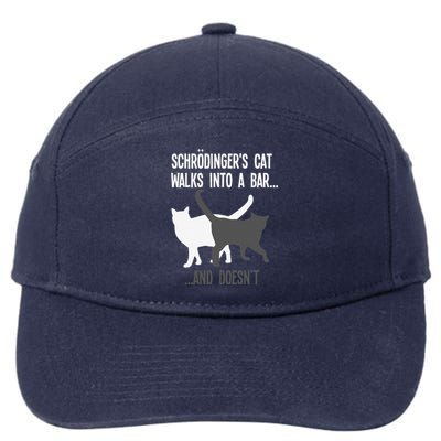 Funny Scientist Gift Schroedingers Cat Quantum Physics 7-Panel Snapback Hat