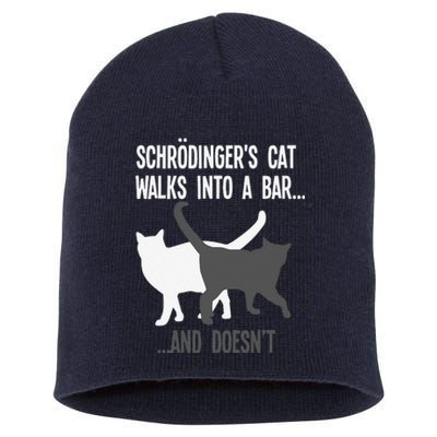 Funny Scientist Gift Schroedingers Cat Quantum Physics Short Acrylic Beanie