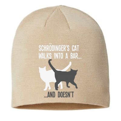 Funny Scientist Gift Schroedingers Cat Quantum Physics Sustainable Beanie