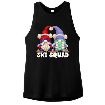 Funny Skiing Grandma And Grandpa Gnome Couple For Ski Squad Cute Gift Ladies PosiCharge Tri-Blend Wicking Tank