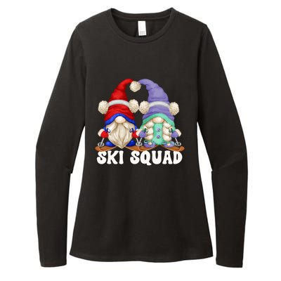 Funny Skiing Grandma And Grandpa Gnome Couple For Ski Squad Cute Gift Womens CVC Long Sleeve Shirt