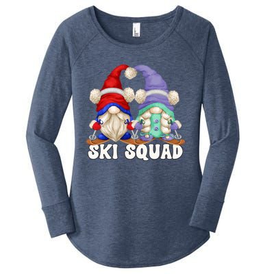 Funny Skiing Grandma And Grandpa Gnome Couple For Ski Squad Cute Gift Women's Perfect Tri Tunic Long Sleeve Shirt