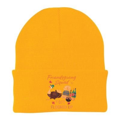 Friendsgiving Squad Get Flocked Up Thanksgiving Knit Cap Winter Beanie