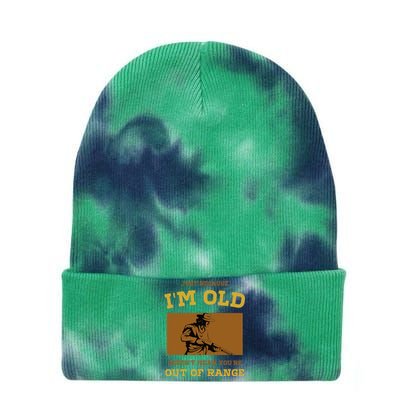 Funny Shotgun Gun Shooting and Skeet Shooting Old Man Tie Dye 12in Knit Beanie