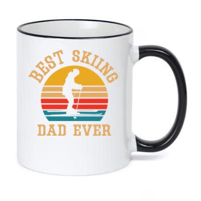 Father Skiing Gift Best Ski Dad Ever Gift 11oz Black Color Changing Mug