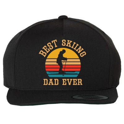 Father Skiing Gift Best Ski Dad Ever Gift Wool Snapback Cap