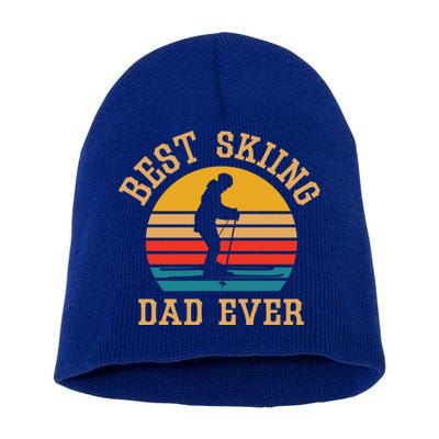 Father Skiing Gift Best Ski Dad Ever Gift Short Acrylic Beanie