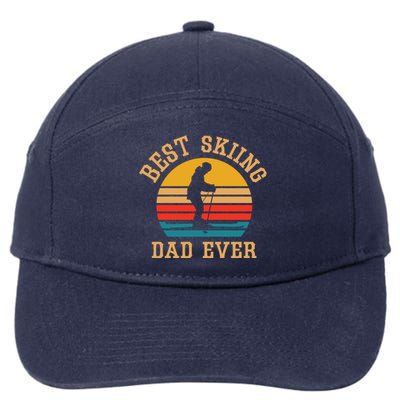 Father Skiing Gift Best Ski Dad Ever Gift 7-Panel Snapback Hat