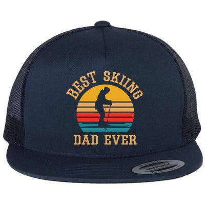 Father Skiing Gift Best Ski Dad Ever Gift Flat Bill Trucker Hat