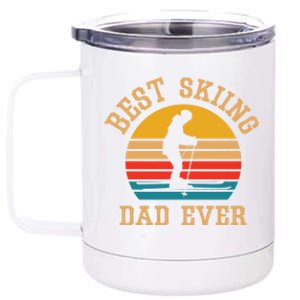 Father Skiing Gift Best Ski Dad Ever Gift 12 oz Stainless Steel Tumbler Cup