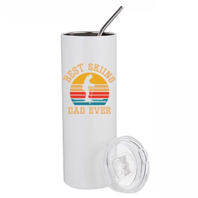 Father Skiing Gift Best Ski Dad Ever Gift Stainless Steel Tumbler