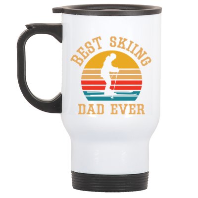 Father Skiing Gift Best Ski Dad Ever Gift Stainless Steel Travel Mug